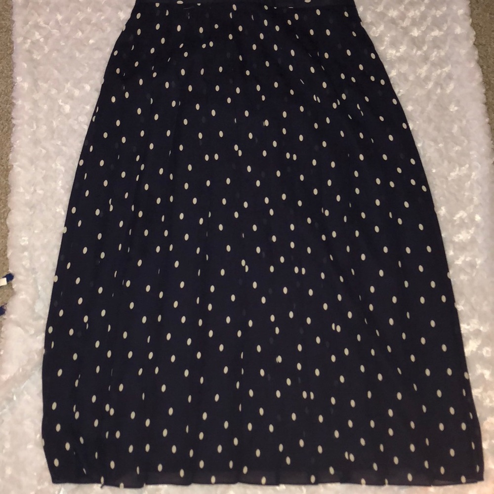 A Line Pleated Polka Dot Skirt